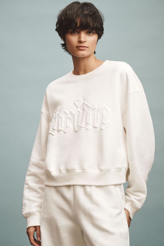 BRIDEMERCH Bride Oversized Crop Crew-Neck Sweatshirt #3