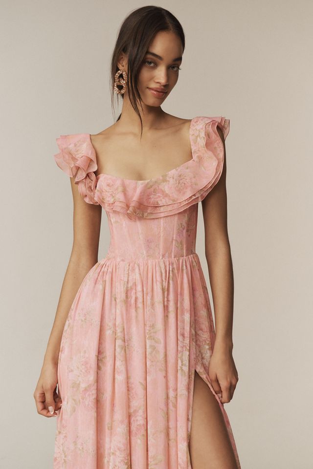 V. Chapman Rosetta Corset Off-The-Shoulder Maxi Dress #3