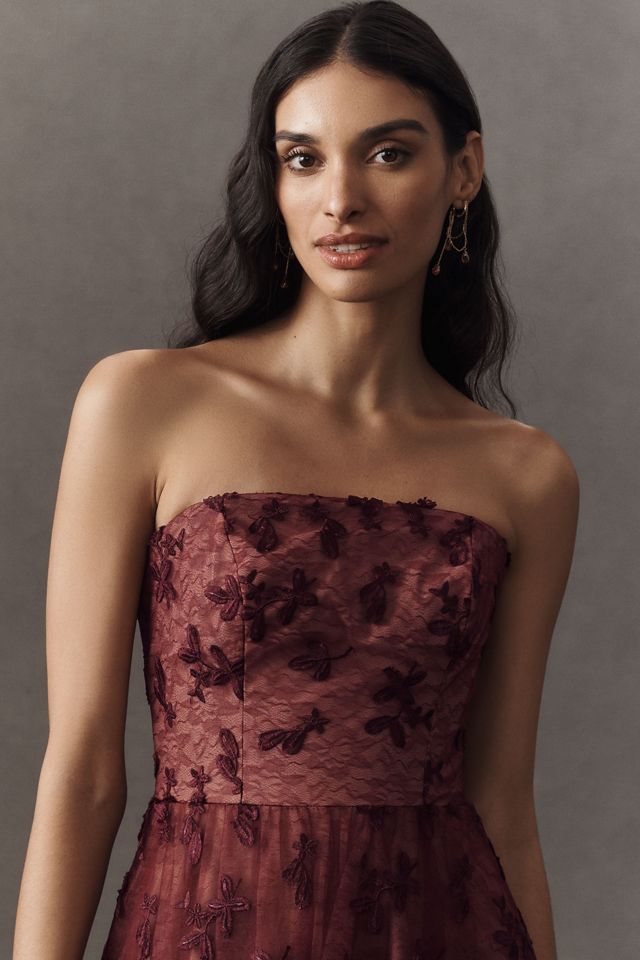 Dress The Population Kailyn Strapless Embroidered Lace Fit & Flare Midi Dress #2