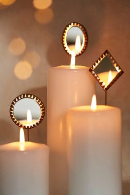 Mirrored Candle Pins, Set of 3