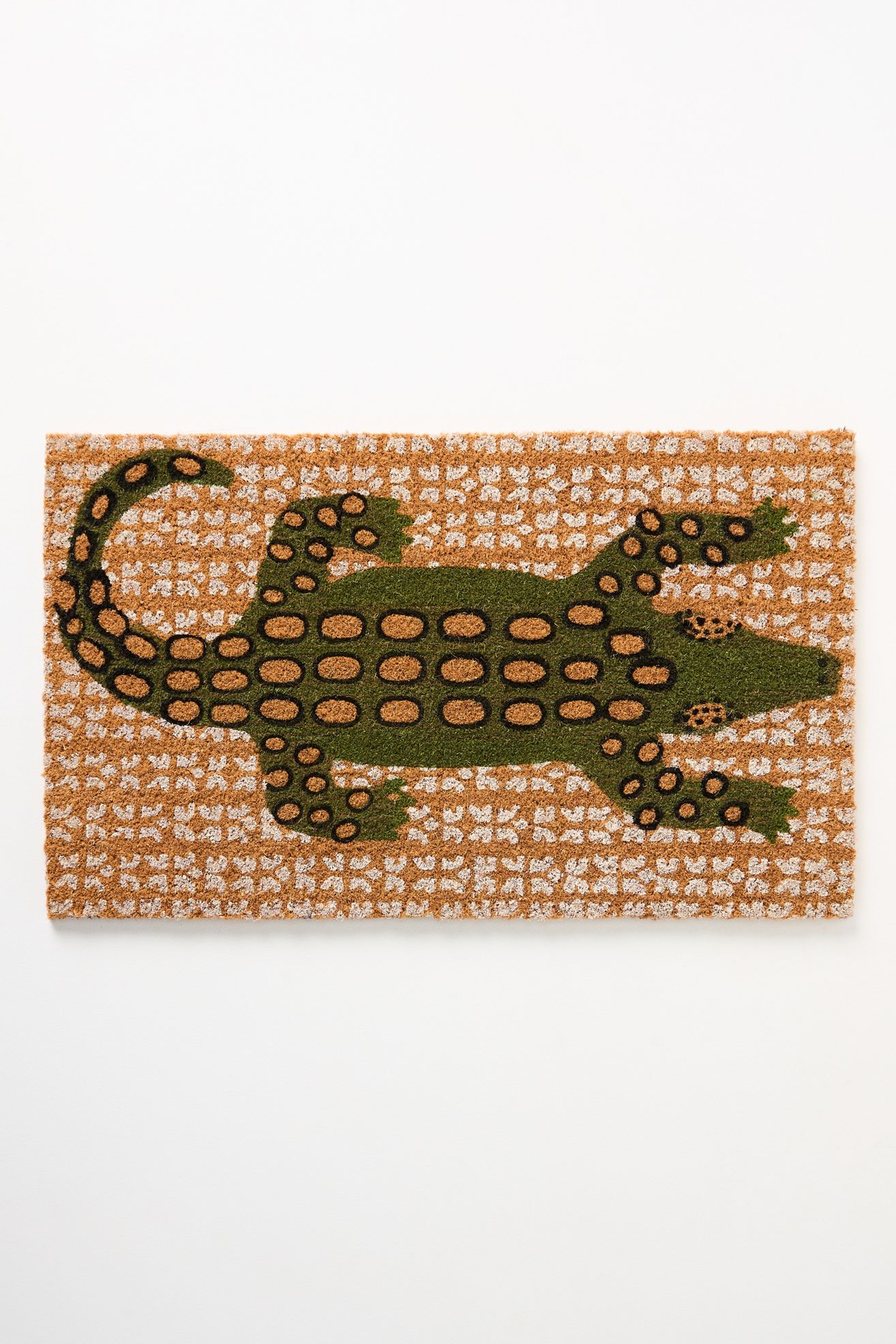 Alligator Coir Printed Doormat - Green, 18" x 30"