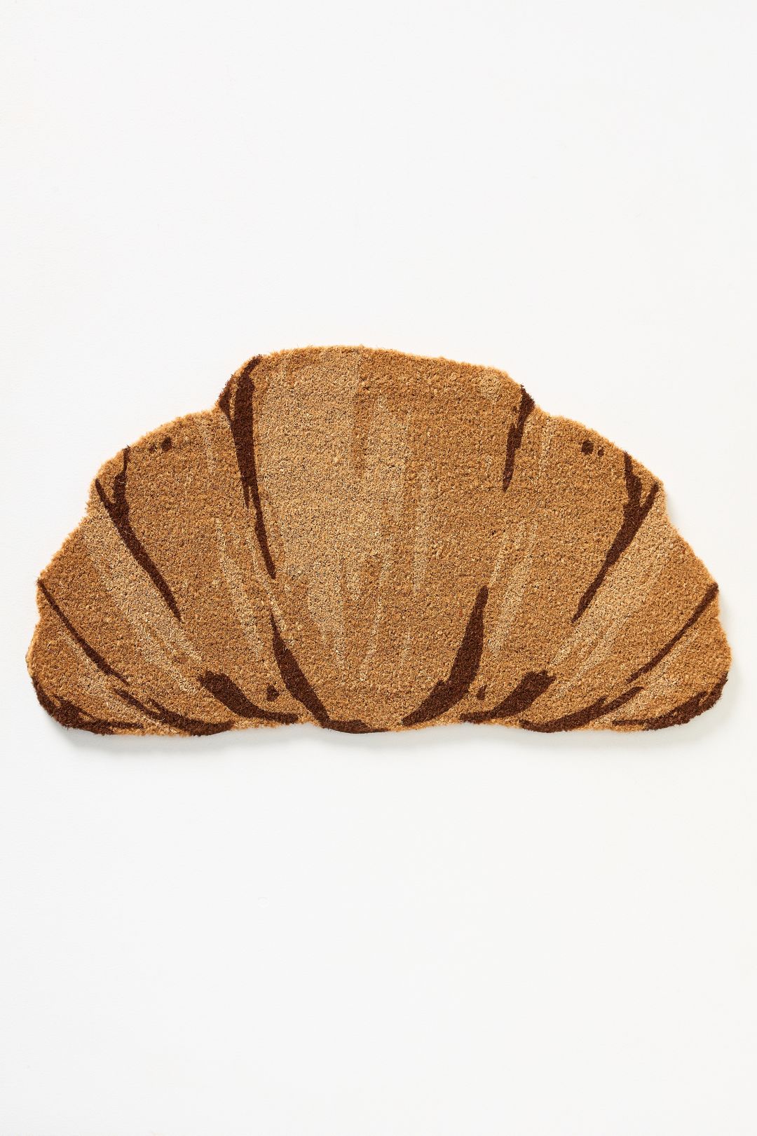 Croissant-Shaped Coir Printed Doormat - Neutral, Standard, 18" x 30"
