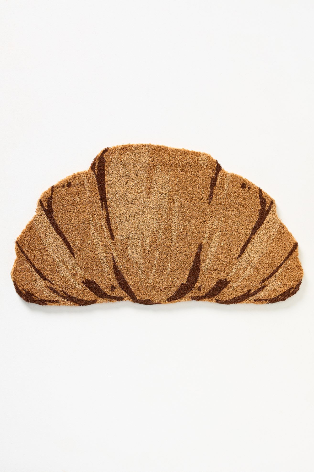 Croissant-Shaped Coir Printed Doormat - Neutral, 18" x 30"