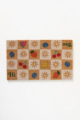 Checkered Fruit Coir Printed Doormat