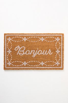 Bonjour Border Coir Printed Doormat