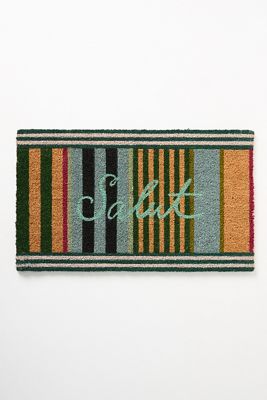 Salut Striped Coir Printed Doormat