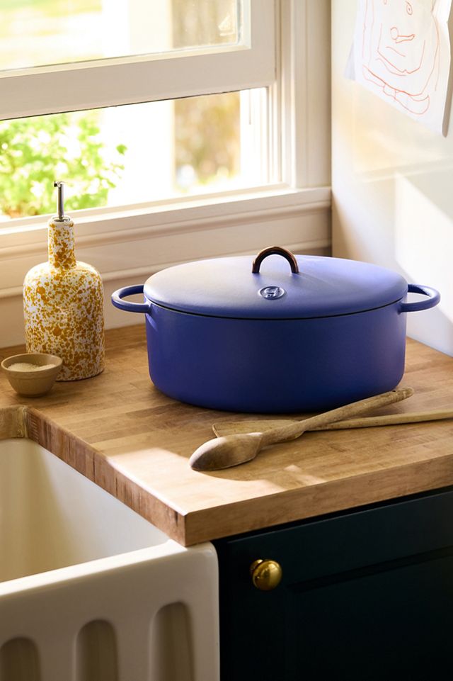 Blue Oval Enameled Cast Iron Dutch Oven 6.75-Quart