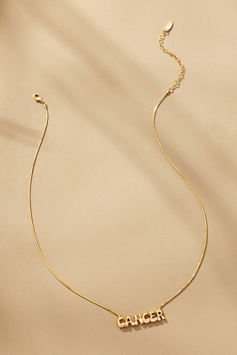 By Anthropologie Bubble Letter Zodiac Necklace In Zodiac