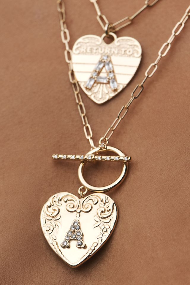 Monogram Heart Toggle Necklace