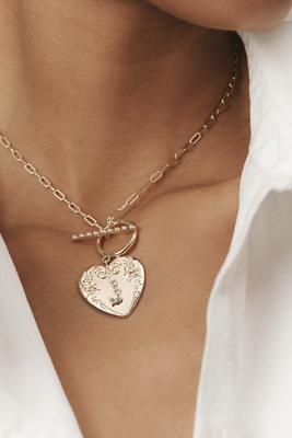 Monogram Heart Toggle Necklace