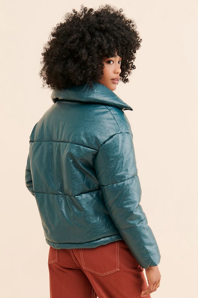 Nuuly x Apparis Billie Crinkle Vegan Leather Puffer | Anthropologie