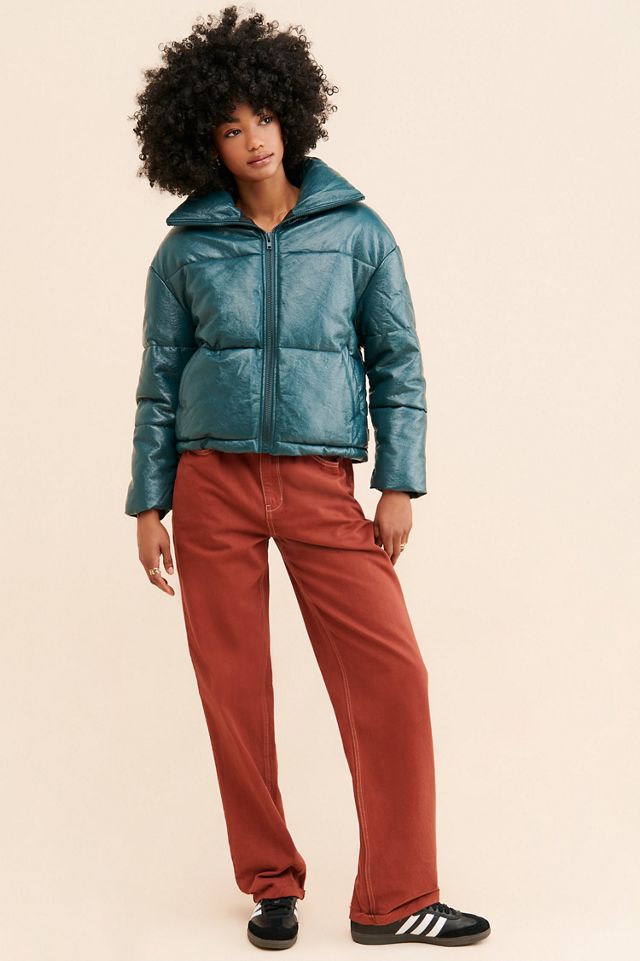 Nuuly x Apparis Billie Crinkle Vegan Leather Puffer | Anthropologie