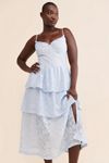 4SI3NNA Campbell Lace Tiered Midi Dress