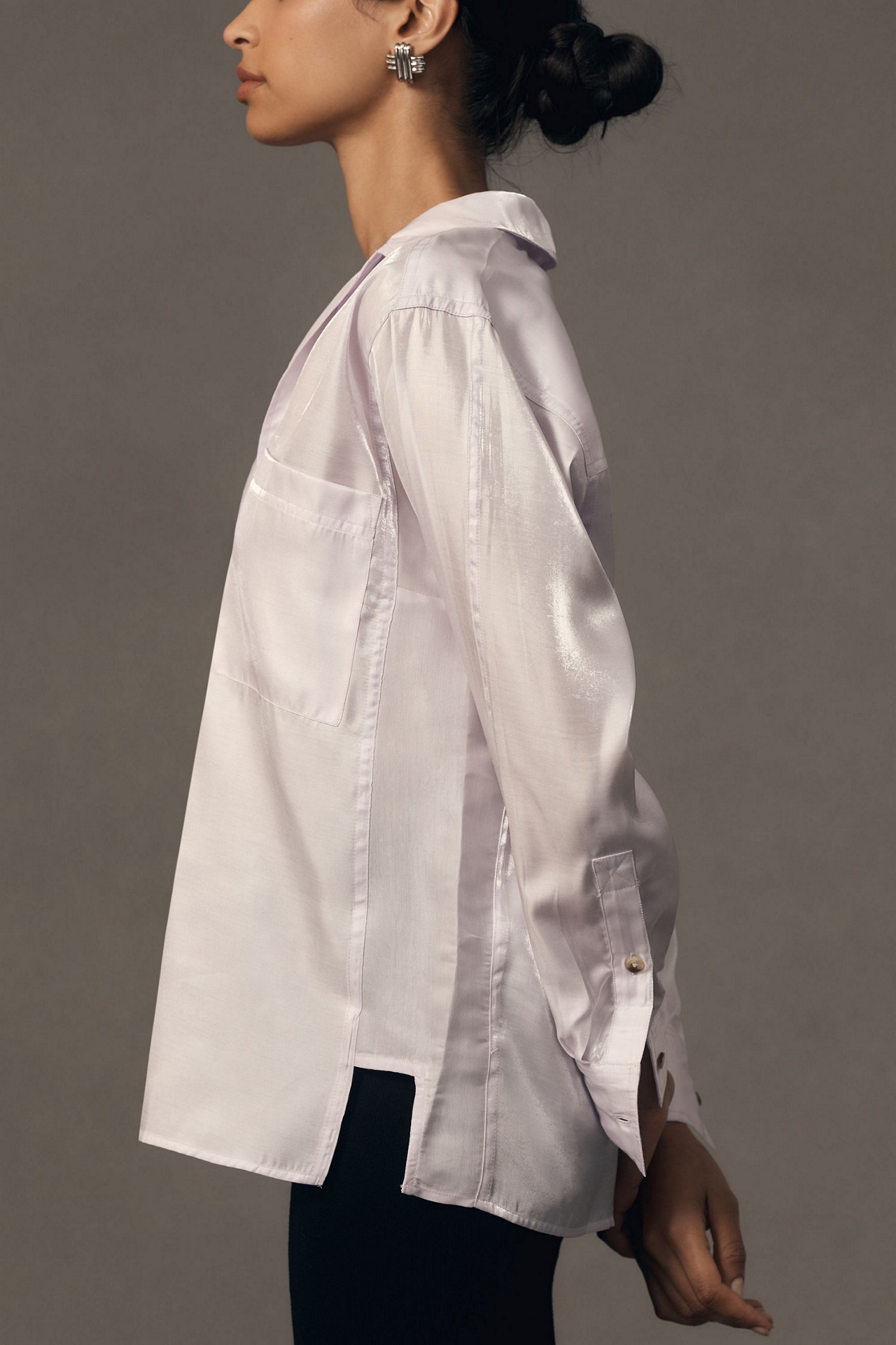Pilcro Long-Sleeve Shine Blouse