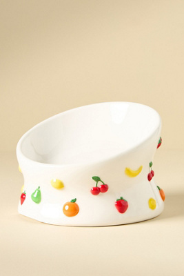 Anthropologie 3d Fruit Cat Food Bowl