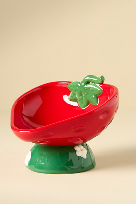 Anthropologie 3D Ceramic Fruit Dog & Cat Bowl