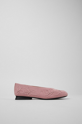Camper Casi Myra Embroidered Ballerinas In Pink