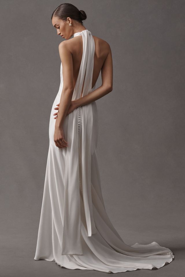 Jenny by Jenny Yoo Jennifer Plunge Satin Wedding Gown #1