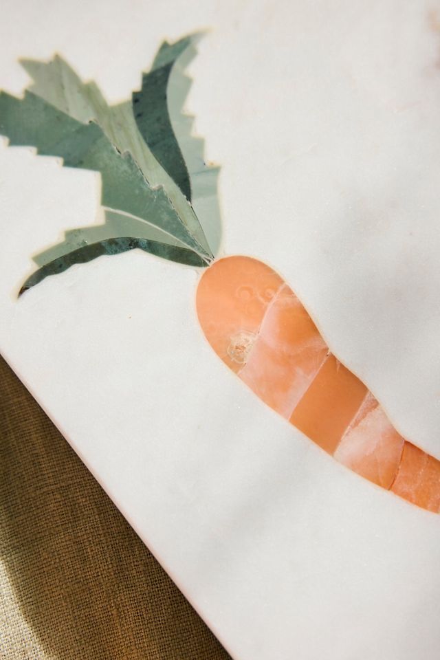 Carrot Inlay Marble Serving Board #1