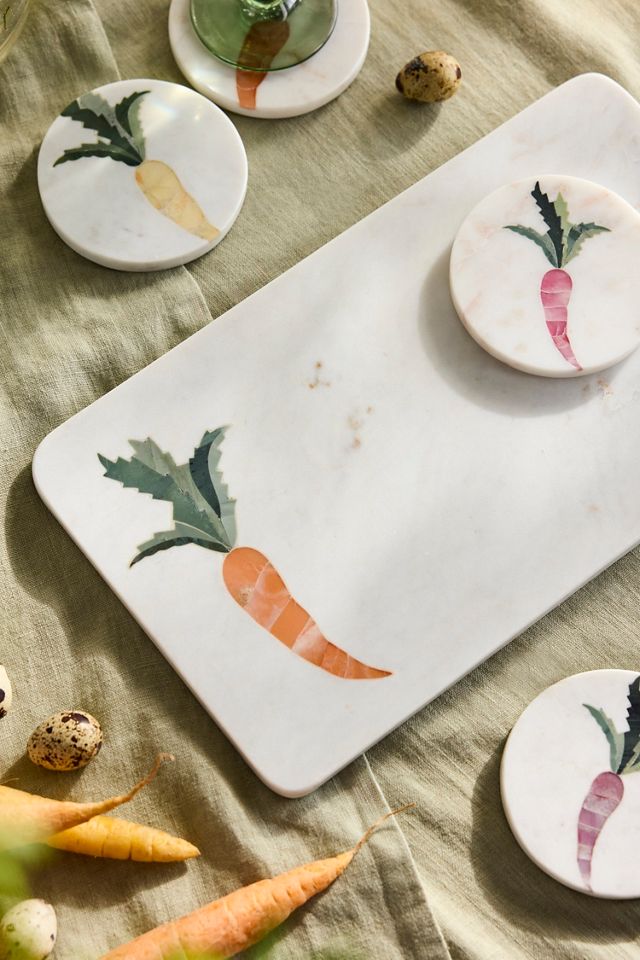 Carrot Inlay Marble Serving Board #2