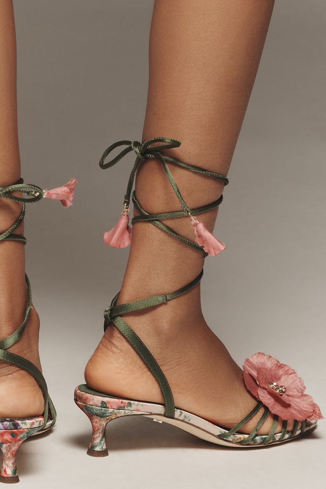 Sam Edelman Carla Flower Strappy Kitten Heels