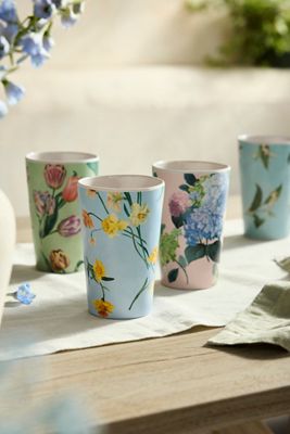 By Hope Floral Melamine Cups, Set of 4