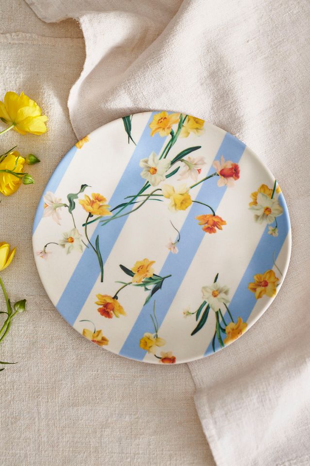 By Hope Daffodil Stripe Melamine Side Plates, Set of 4 #1