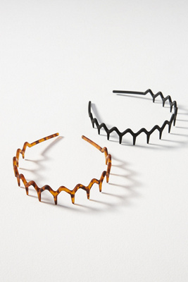 By Anthropologie Zigzag Headbands, Set Of 2 In Multicolor