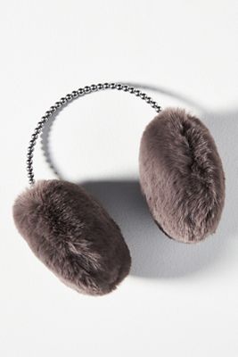 Shop Lele Sadoughi Faux-fur Pearl Earmuffs In Grey