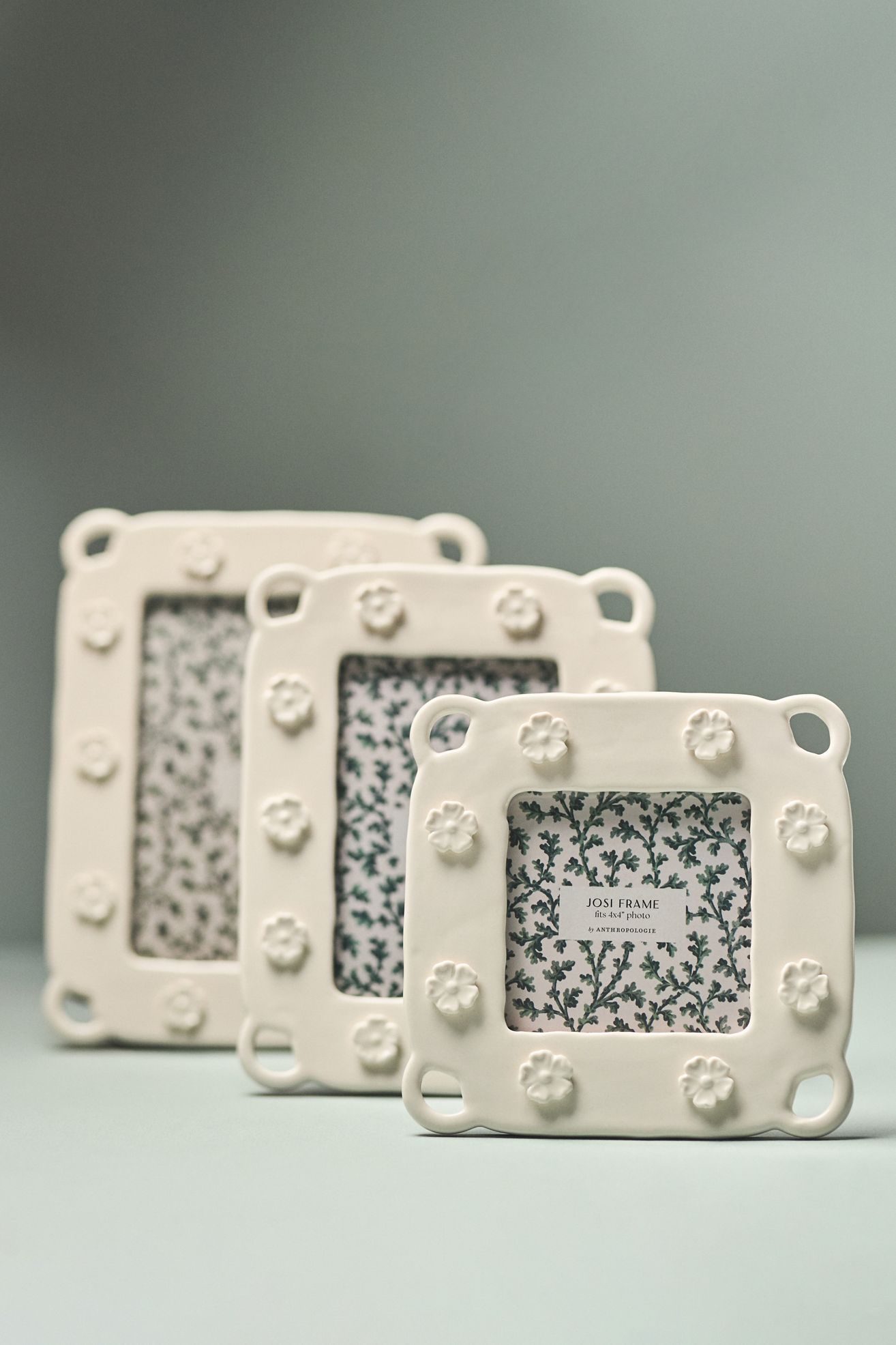 Josi Stoneware 3D Picture Frame - White, Standard, 5" X 7"