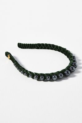 Lele Sadoughi Graduated Crystal Headband In Green