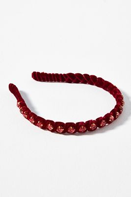 Lele Sadoughi Graduated Crystal Headband In Burgundy