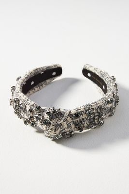 Lele Sadoughi Crystal Snowflake Slim Headband In Gray