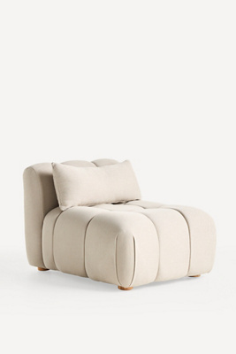 Kora Tufted Performance Woven Modular Armless Chair | AnthroHome