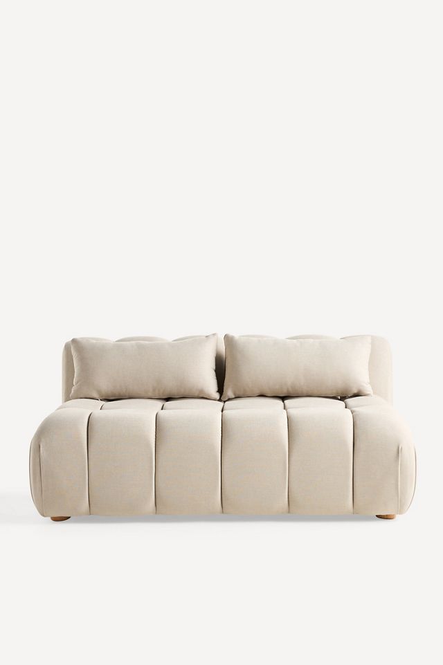 Kora Tufted Performance Woven Modular Armless Sofa | AnthroHome