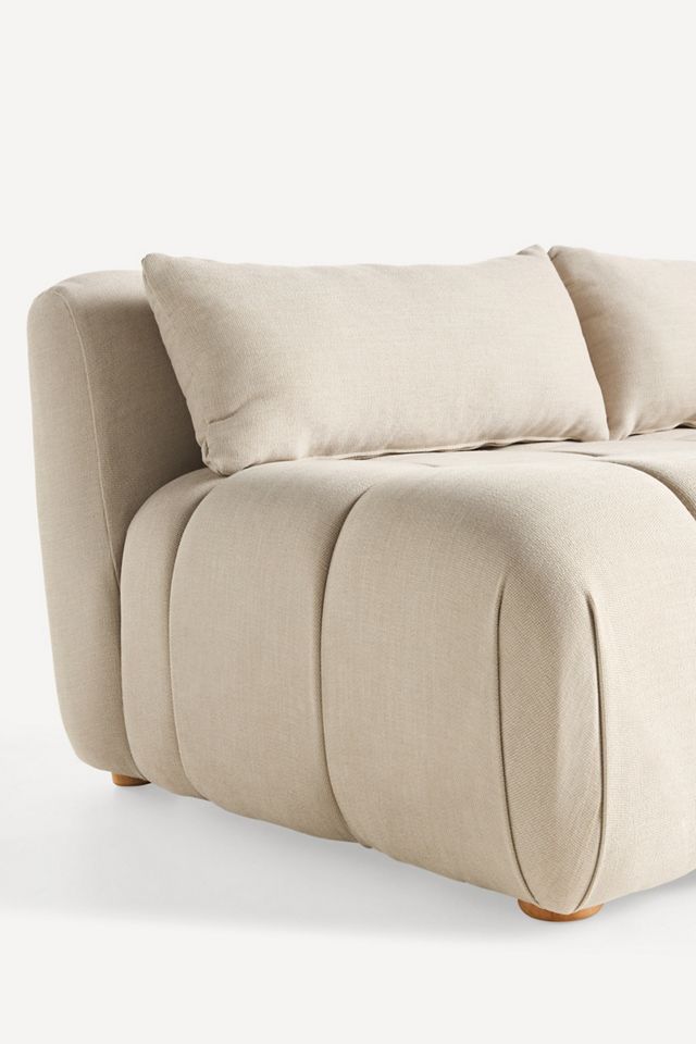 Kora Tufted Performance Woven Modular Armless Sofa | AnthroHome