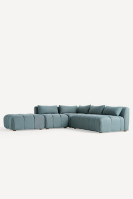 Anthropologie Kora Tufted Performance Woven Ottoman