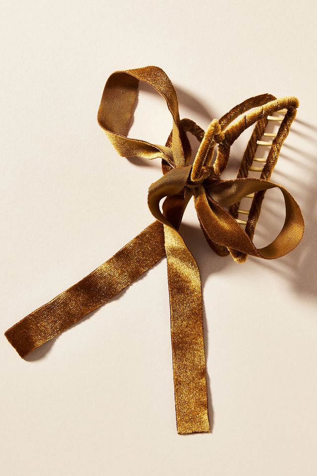 Velvet Bow Ribbon Hair Claw Clip #1