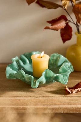 Ruffled Glass Votive Holder