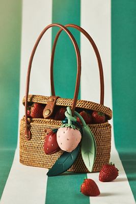 By Anthropologie Structured Rattan Bag In Beige
