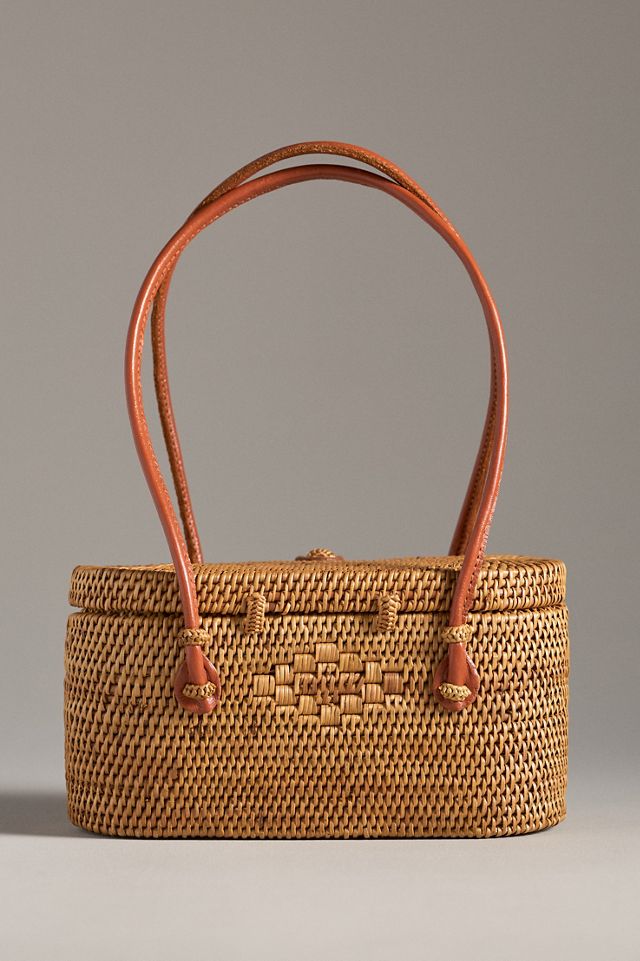 By Anthropologie Structured Rattan Bag #2