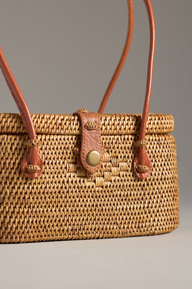 By Anthropologie Structured Rattan Bag #3