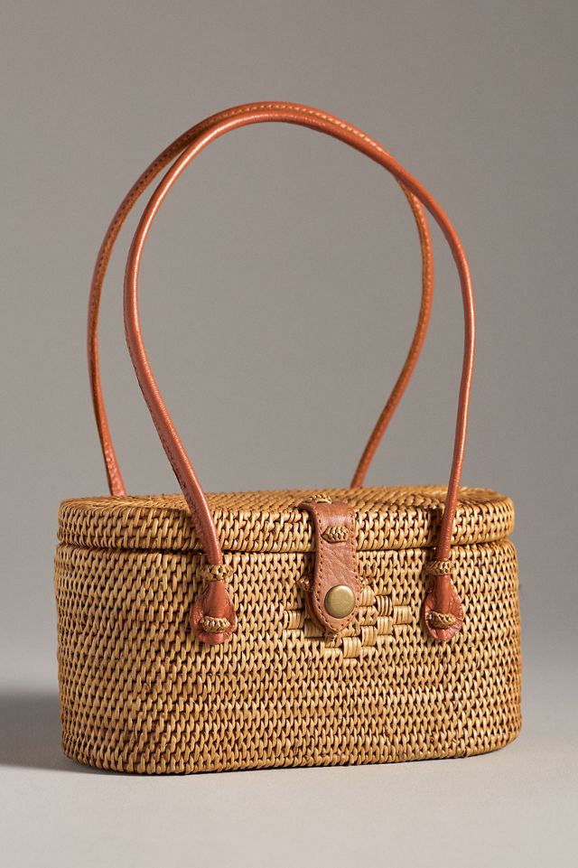 By Anthropologie Structured Rattan Bag #1