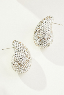By Anthropologie The Petra Drop Earrings: Pavé Edition In Silver