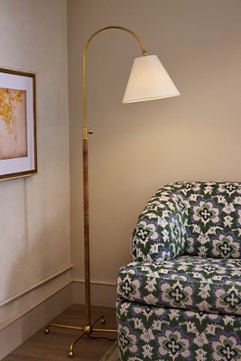 Curves Metal & Rattan Shaded No. 1 Floor Lamp