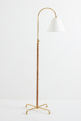 Curves Metal & Rattan Shaded No. 1 Floor Lamp - Thumbnail 2