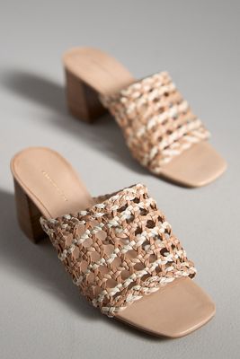 By Anthropologie Woven Block-Heel Mule Sandals