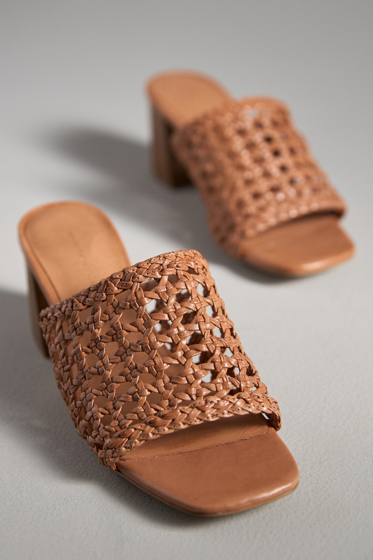 By Anthropologie Woven Block-Heel Mule Sandals