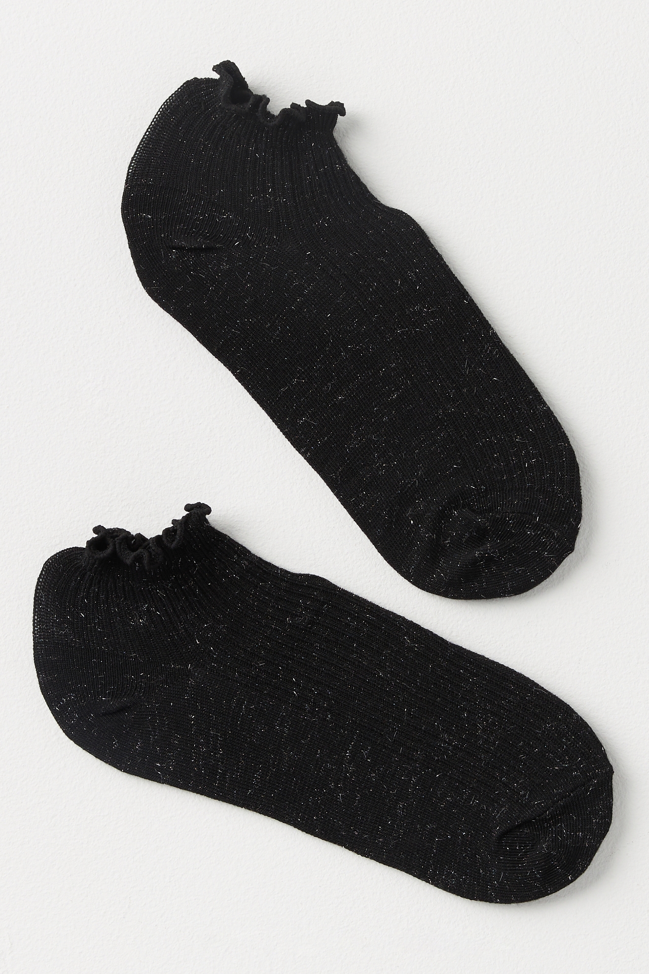 MeMoi Sparkle Ribbed Scallop Socks