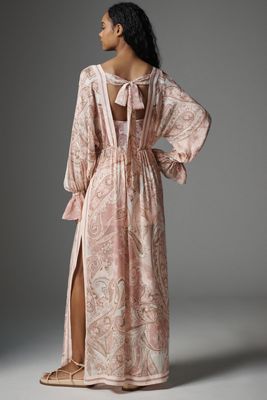 Hemant & Nandita Kavi One-Shoulder Satin Maxi Dress
